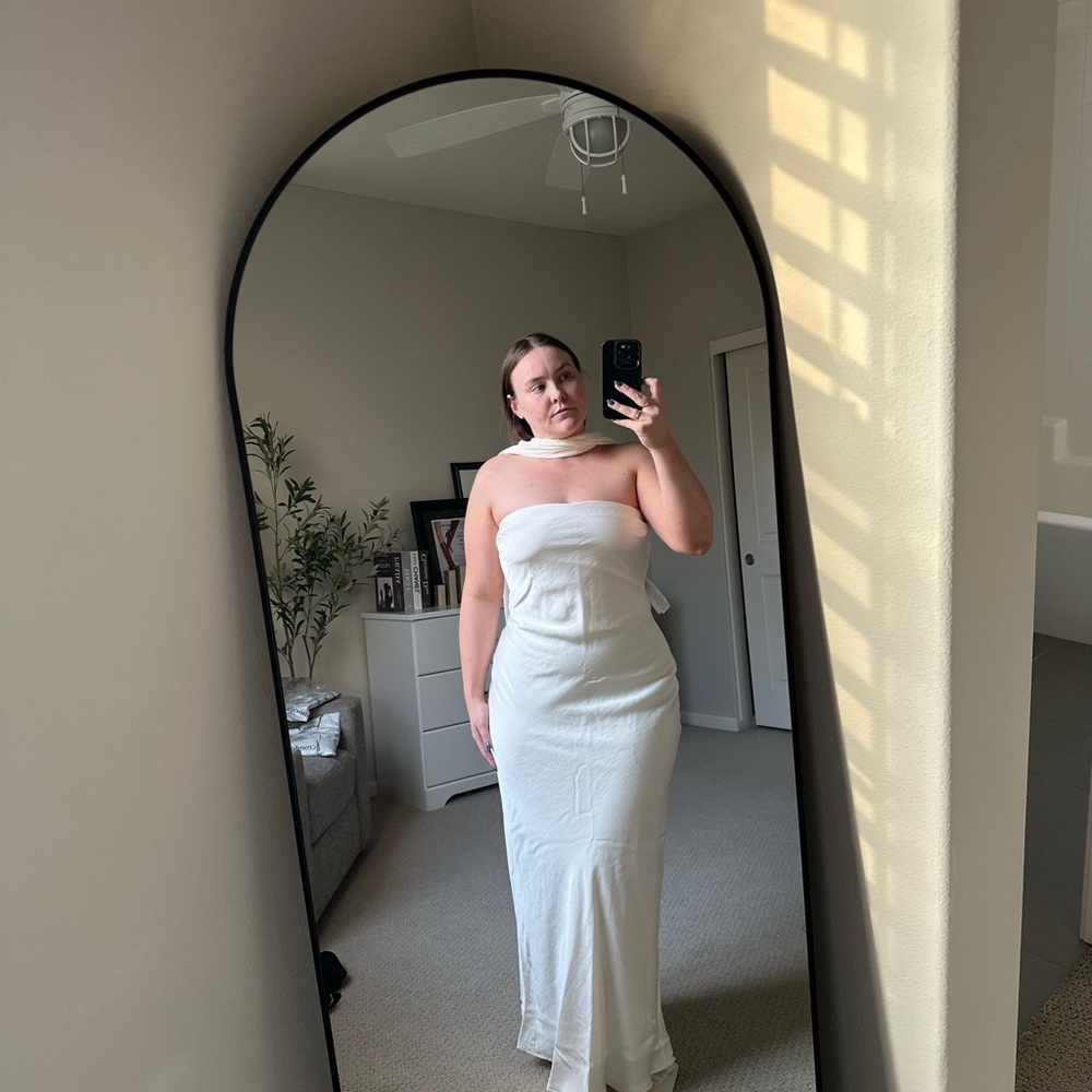 Abercrombie & Fitch Strapless Scarf Cream Dress
